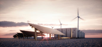 Solar panels, wind turbines